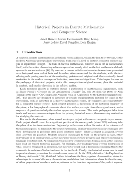 Historical Projects in Discrete Mathematics and Computer Science