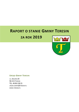 Raport O Stanie Gminy Teresin Za Rok 2019