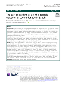 The East Coast Districts Are the Possible Epicenter of Severe