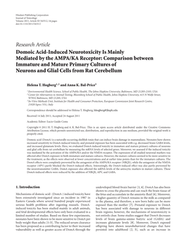 Domoic Acid-Induced Neurotoxicity Is Mainly Mediated by the AMPA/KA