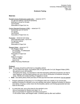 Endotoxin Testing