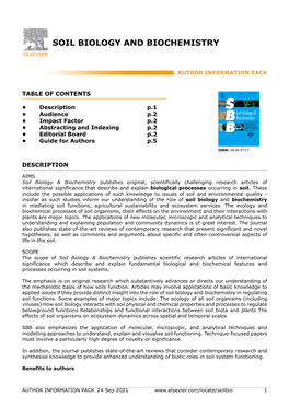 Soil Biology and Biochemistry