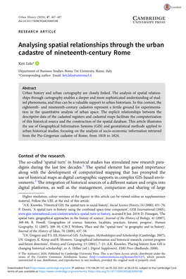 Analysing Spatial Relationships Through the Urban Cadastre of Nineteenth-Century Rome