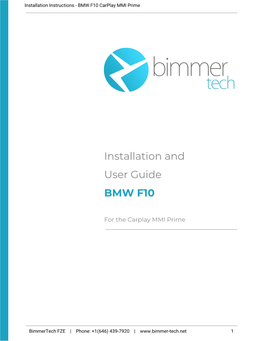 BMW F10 Carplay MMI Prime WCPAA-BM12 Installation Instructions