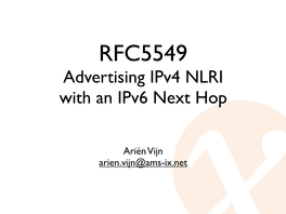 Advertising Ipv4 NLRI with an Ipv6 Next Hop