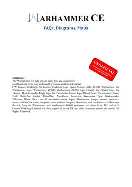 WCE Diagrams, FAQ and Maps