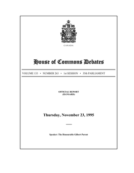 House of Commons Debates