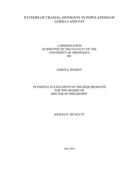 Pattern of Cranial Ontogeny in Populations of Gorilla and Pan