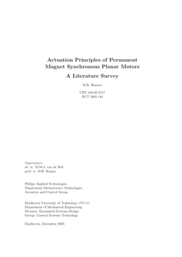 Actuation Principles of Permanent Magnet Synchronous Planar Motors a Literature Survey