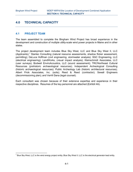 4.0 Technical Capacity