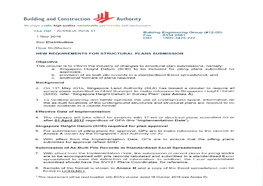 Circular on New Requirements for Structural Plans Submission