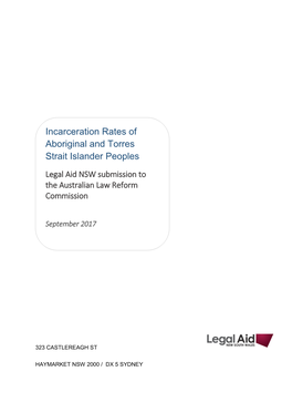 Incarceration Rates of Aboriginal and Torres Strait Islander Peoples