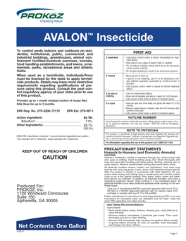 AVALON™ Insecticide