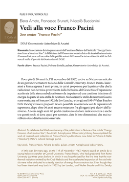 Vedi Alla Voce Franco Pacini See Under “Franco Pacini” Il Colle Di Galileo INAF Osservatorio Astrofisico Di Arcetri