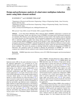 Design and Performance Analysis of a Dual Stator Multiphase Induction Motor Using ﬁnite Element Method