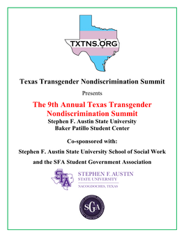 The 9Th Annual Texas Transgender Nondiscrimination Summit Stephen F