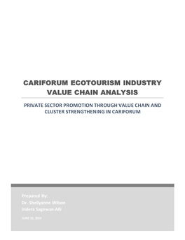 Cariforum Ecotourism Industry Value Chain Analysis Private Sector Promotion Through Value Chain and Cluster Strengthening in Cariforum