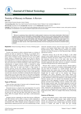 Toxicity of Mercury in Human: a Review