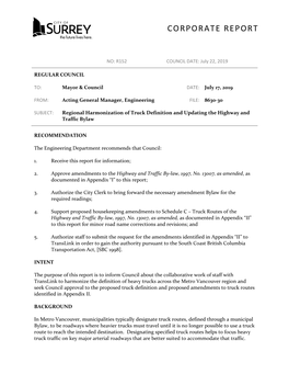 Existing Truck Routes Appendix “V” - Map of Proposed Truck Route Revisions