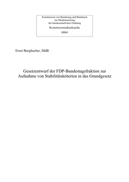 Gesetzentwurf Der FDP-Bundestagsfraktion Zur