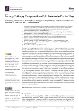 Entropy-Enthalpy Compensations Fold Proteins in Precise Ways