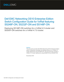 Dell EMC Networking OS10 Enterprise Edition Switch