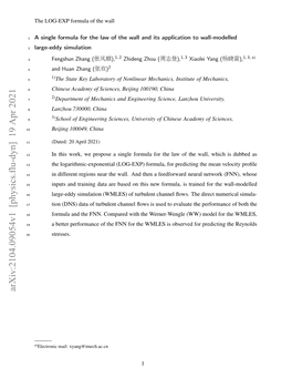 A Single Formula for the Law of the Wall and Its Application to Wall-Modelled Large-Eddy Simulation