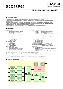 S2D13P04 Multi Camera Interface Ics