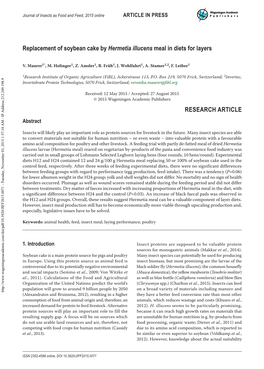 Journal of Insects As Food and Feed, 2015;2015 Online1(1): 1-8 ARTICLE in PRESS Publishers