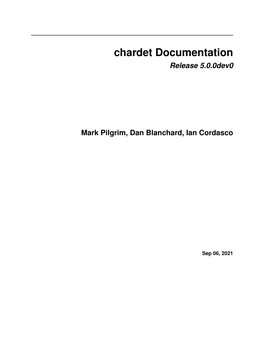 Chardet Documentation Release 5.0.0Dev0