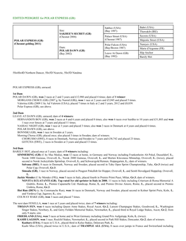 EDITED PEDIGREE for POLAR EXPRESS (GB)