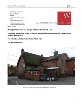 Wheatsheaf PH, Chilton Foliat 2015