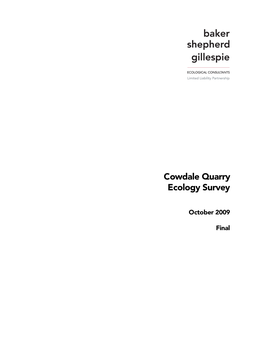 Cowdale Quarry Ecology Survey