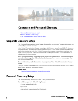 Corporate and Personal Directory