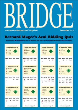 Bernard Magee's Acol Bidding Quiz