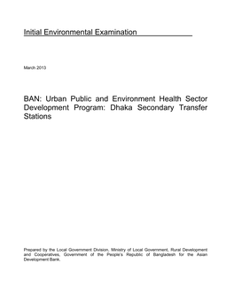 Initial Environmental Examination BAN: Urban Public And