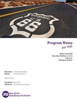 Program Notes