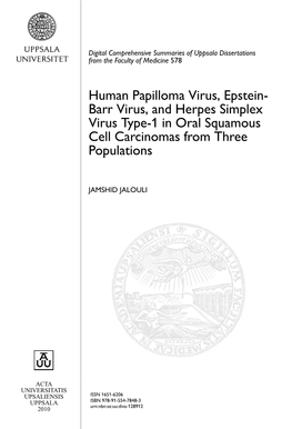 Human Papilloma Virus, Epstein-Barr Virus, and Herpes Simplex Virus