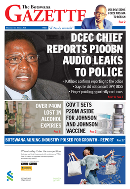 T1 the Botswana Gazette Wednesday 17 March 2021