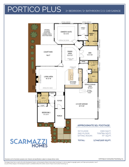 Portico Plus 2+ Bedroom / 2+ Bathroom / 2 .5 Car Garage