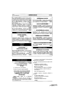 O% 0130345 EL CONGRESO DE LA REPÚBLICA; Ha Dado La Resolución Legislativa Siguiente