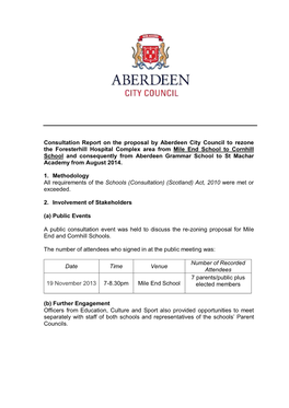 Consultation Report Cornhill and Mile End Rezoning