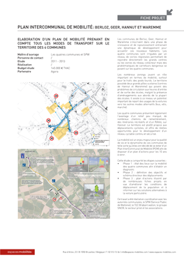 Plan Intercommunal De Mobilité: Berloz, Geer, Hannut Et Waremme