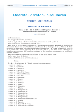 JOURNAL OFFICIEL DE LA RÉPUBLIQUE FRANÇAISE Texte 18 Sur 100