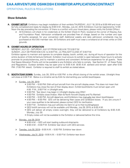 Eaa Airventure Oshkosh Exhibitor Application Contract