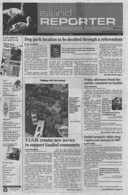 Dog Park Location to Be Decided Through a Referendum F.I.S.H. Creates New Service to Support Sanibel Community