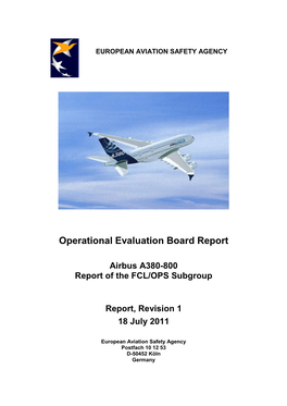 A380 Operational Evaluation