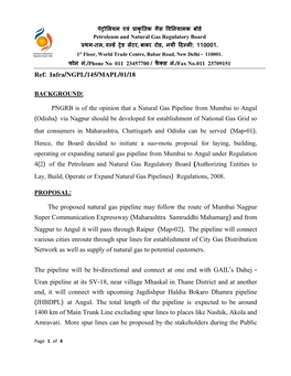 Ref: Infra/NGPL/145/MAPL/01/18 the Proposed Natural Gas Pipeline May