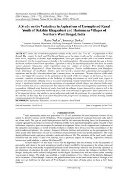 A Study on the Variations in Aspirations of Unemployed Rural Youth of Dakshin Khagrabari and Harinmara Villages of Northern West Bengal, India