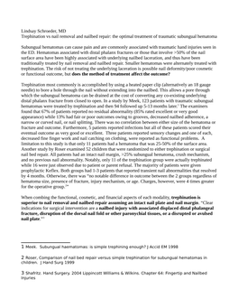 Management of Traumatic Subungual Hematoma